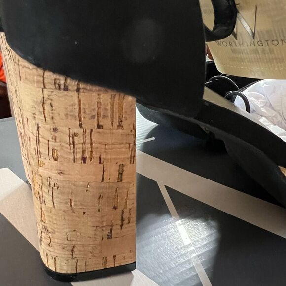 NWT WORTHINGTON Panama 9.5 Black Closed Toe Platform Heels Ankle Strap $70 MSRP - Picture 9 of 12